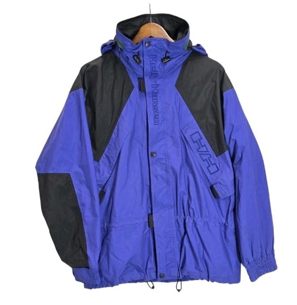Vintage 90s Helly Hansen Equipe Ski Jacket Purple Black Men’s Small Gorpcore